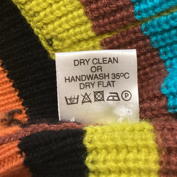 Queene And Belle 100% Cashmere Scotland Striped Oversized Open Cardigan - Picture 10 of 11